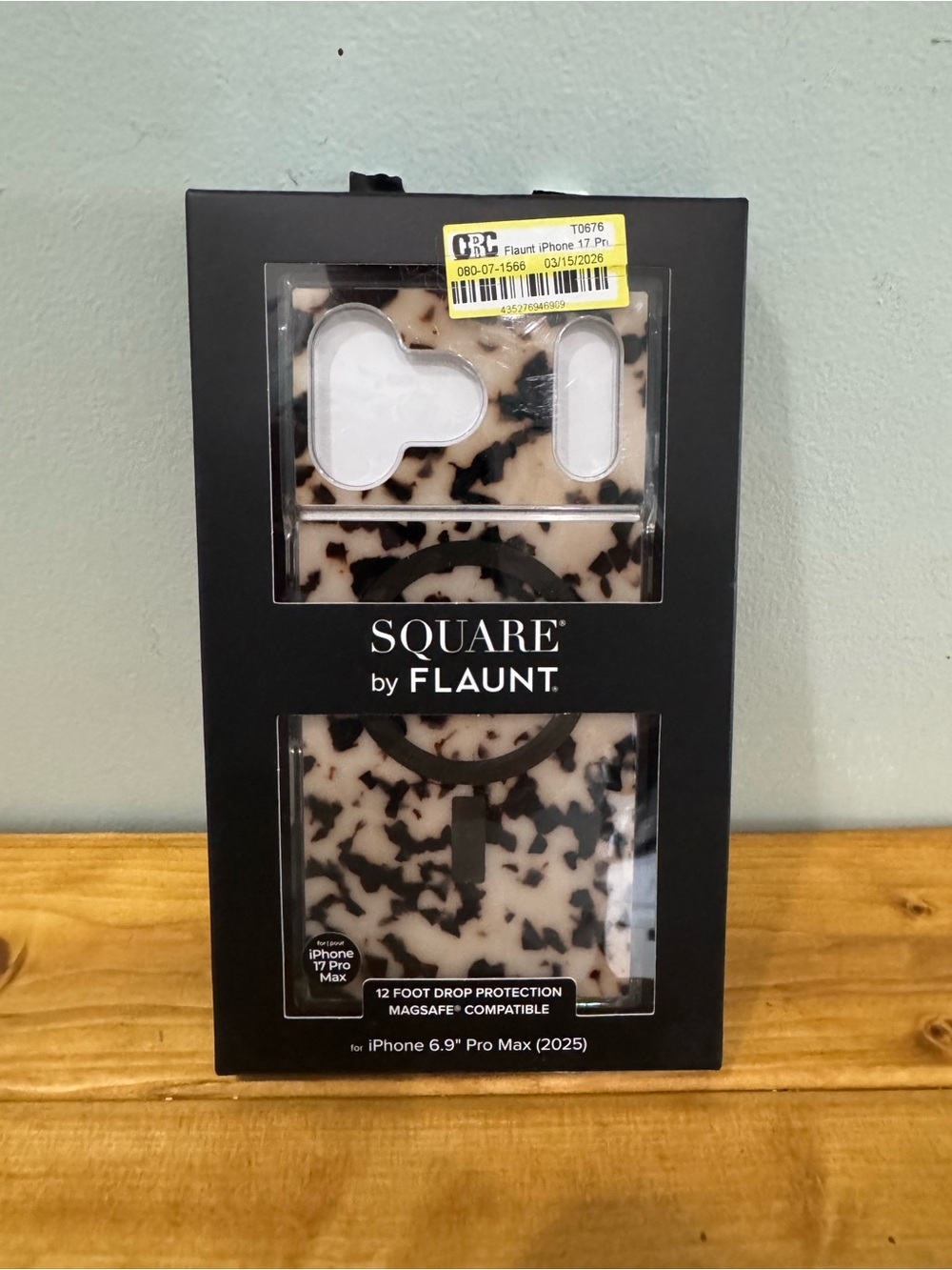 Square by Flaunt Tortoiseshell iPhone 17 Pro Max Case - Beige & Black